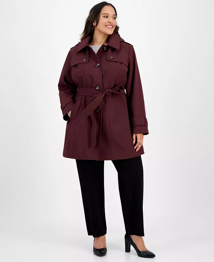 Плащ с капюшоном и поясом больших размеров London Fog, красный
Плащ с капюшоном и поясом больших размеров London Fog, красный