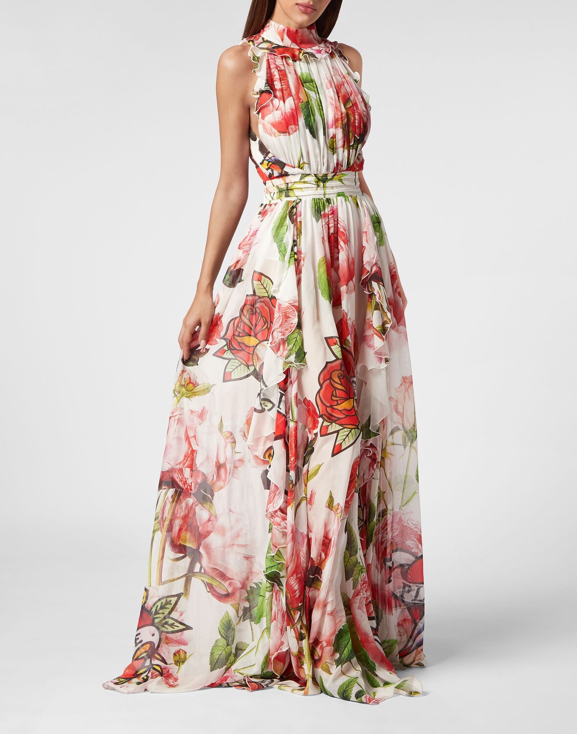 Длинное платье из шелкового шифона Love Philipp Plein, цвет White / Multicolored
Длинное платье из шелкового шифона Love Philipp Plein, цвет White / Multicolored