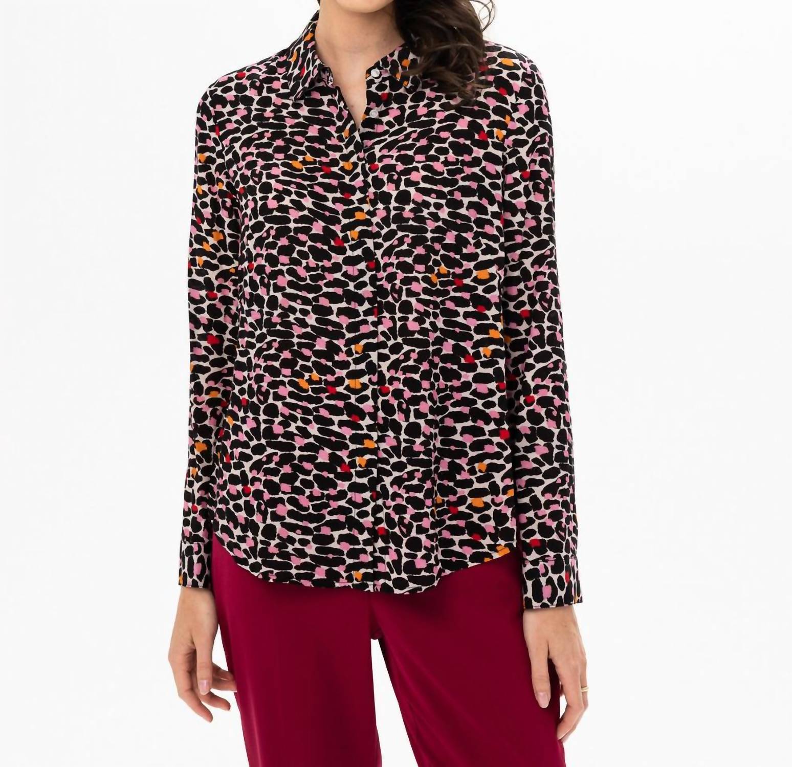 Тканая блузка в ярко-розовом цвете Renuar
Тканая блузка в ярко-розовом цвете Renuar