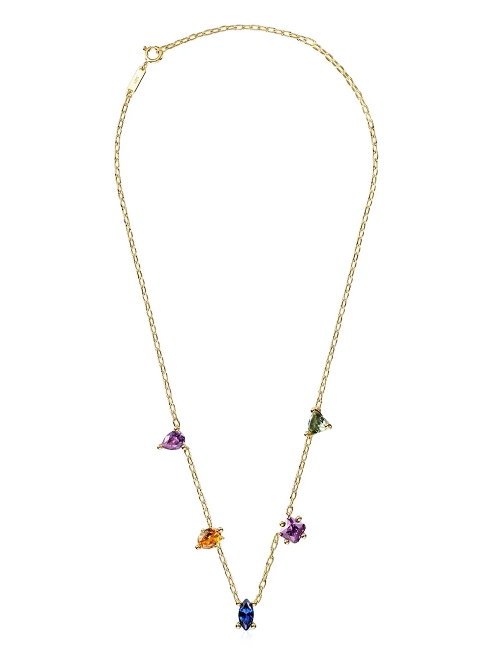 Ожерелье-цепочка с цветными драгоценными камнями LGG TOUS, золотой