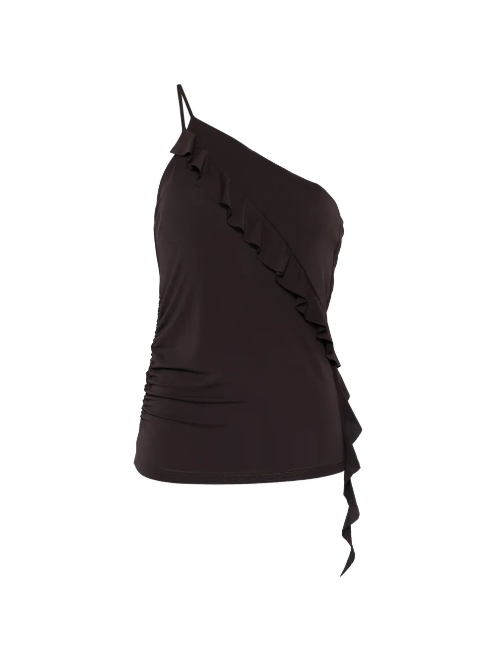 Топ на одно плечо с оборками Pinko, коричневый
Топ на одно плечо с оборками Pinko, коричневый