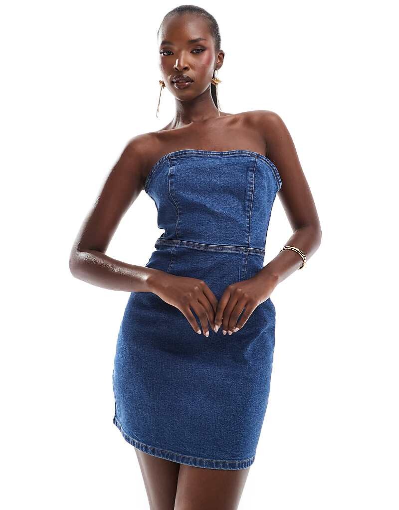Джинсовое облегающее платье мини-бандо синего цвета ASOS DESIGN
Джинсовое облегающее платье мини-бандо синего цвета ASOS DESIGN