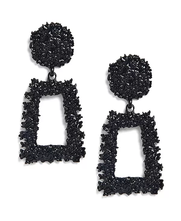 Женские черные текстурированные геометрические серьги-подвески Sohi, black
Женские черные текстурированные геометрические серьги-подвески Sohi, black
