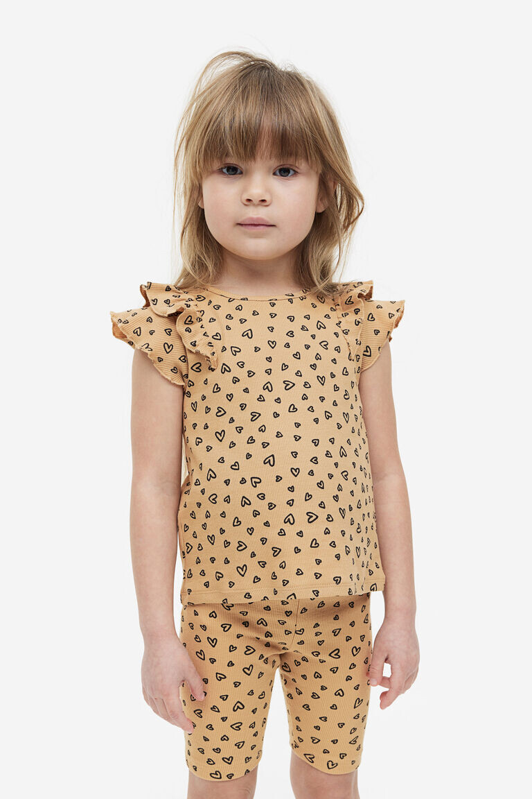 Комплект из трех топов в рубчик H&M, бежевый
Комплект из трех топов в рубчик H&M, бежевый