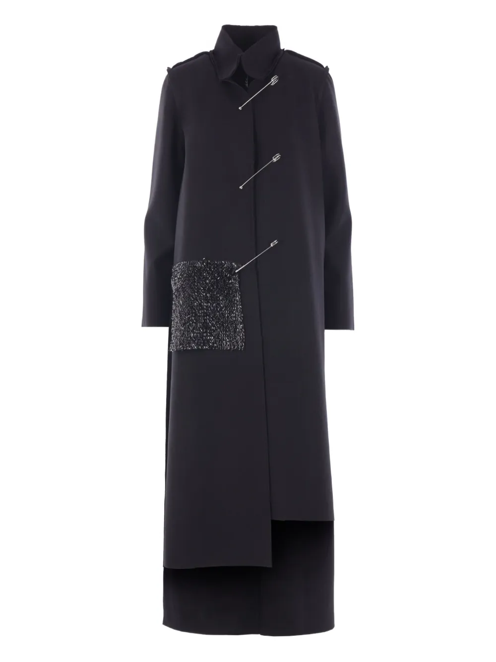 Пальто с длинными рукавами, украшенное булавками Maria Calderara, черный
Пальто с длинными рукавами, украшенное булавками Maria Calderara, черный