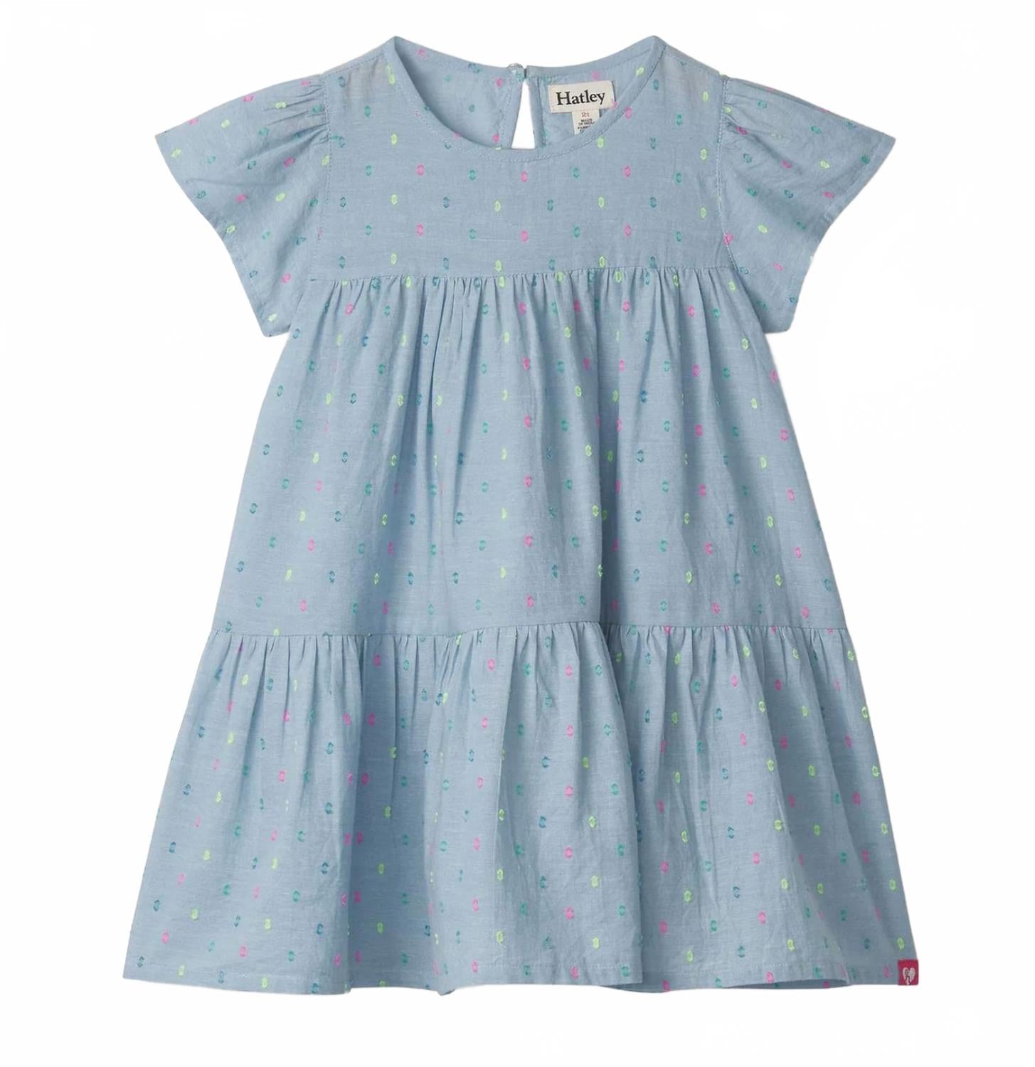 Платье-фонарик из ткани шамбре для девочек в ярком горошек Hatley, Bright Spot
Платье-фонарик из ткани шамбре для девочек в ярком горошек Hatley, Bright Spot