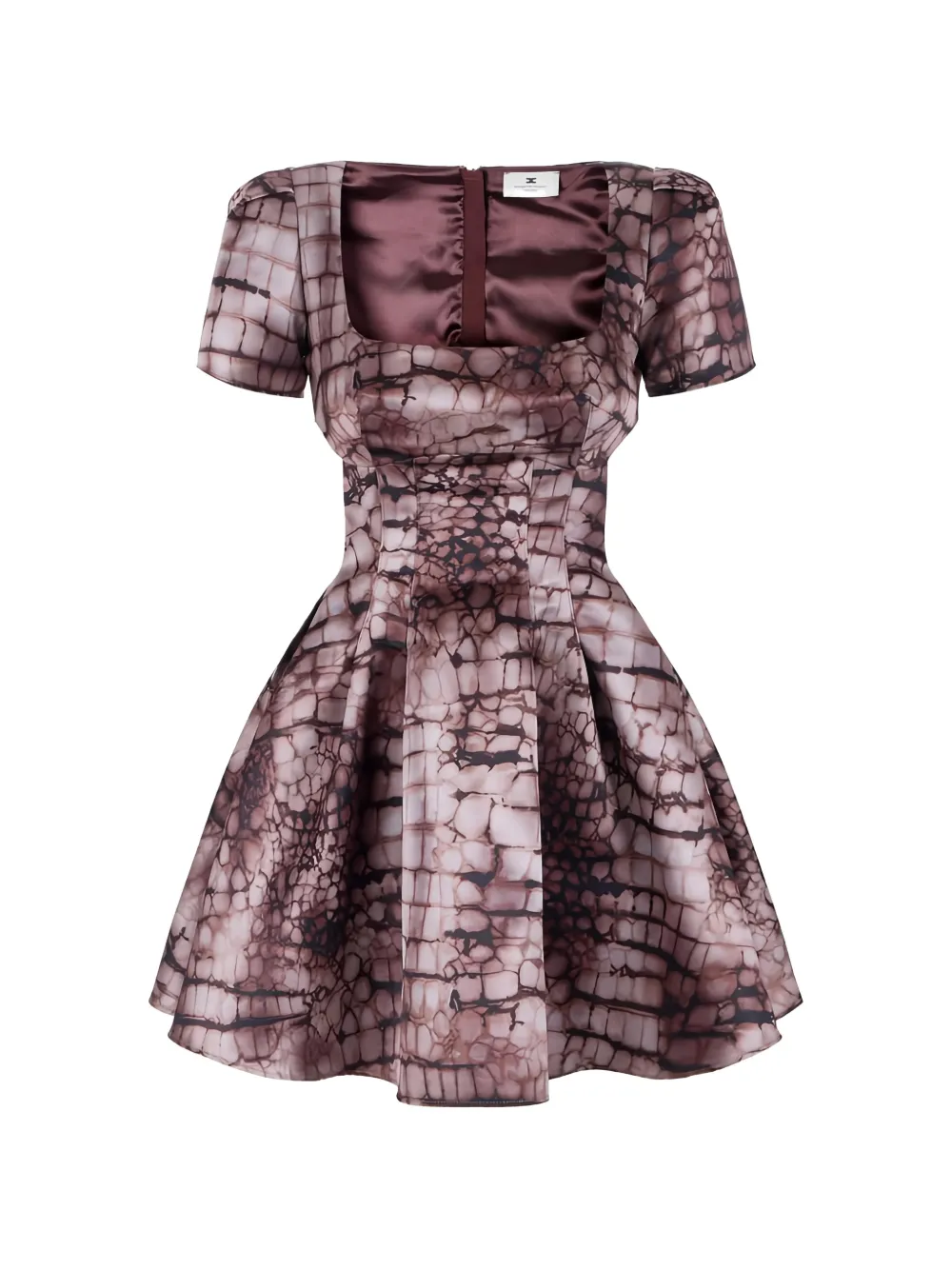 Мини-платье с U-образным вырезом и узором под аллигатора Elisabetta Franchi, коричневый
Мини-платье с U-образным вырезом и узором под аллигатора Elisabetta Franchi, коричневый