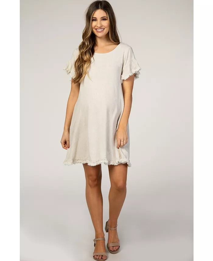 Бежевое льняное платье с бахромой для беременных Pinkblush, коричневый/бежевый
Бежевое льняное платье с бахромой для беременных Pinkblush, коричневый/бежевый