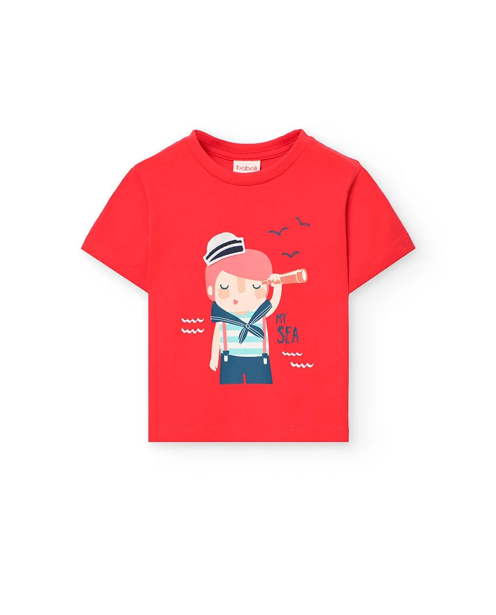 Футболка с короткими рукавами и круглым вырезом для мальчика Boboli, красный
Футболка с короткими рукавами и круглым вырезом для мальчика Boboli, красный