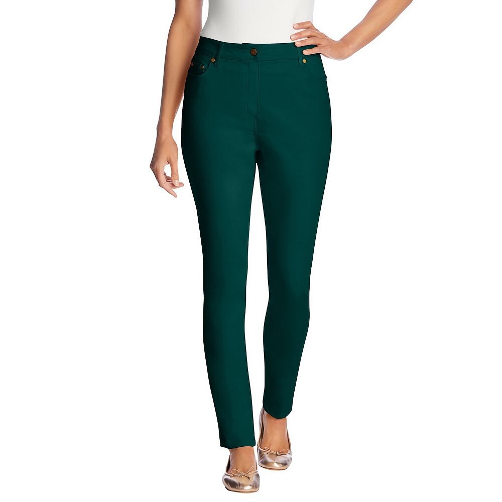 Женщина в женских эластичных узких джинсах больших размеров для миниатюрных женщин Woman Within, цвет Emerald Green 
Женщина в женских эластичных узких джинсах больших размеров для миниатюрных женщин Woman Within, цвет Emerald Green