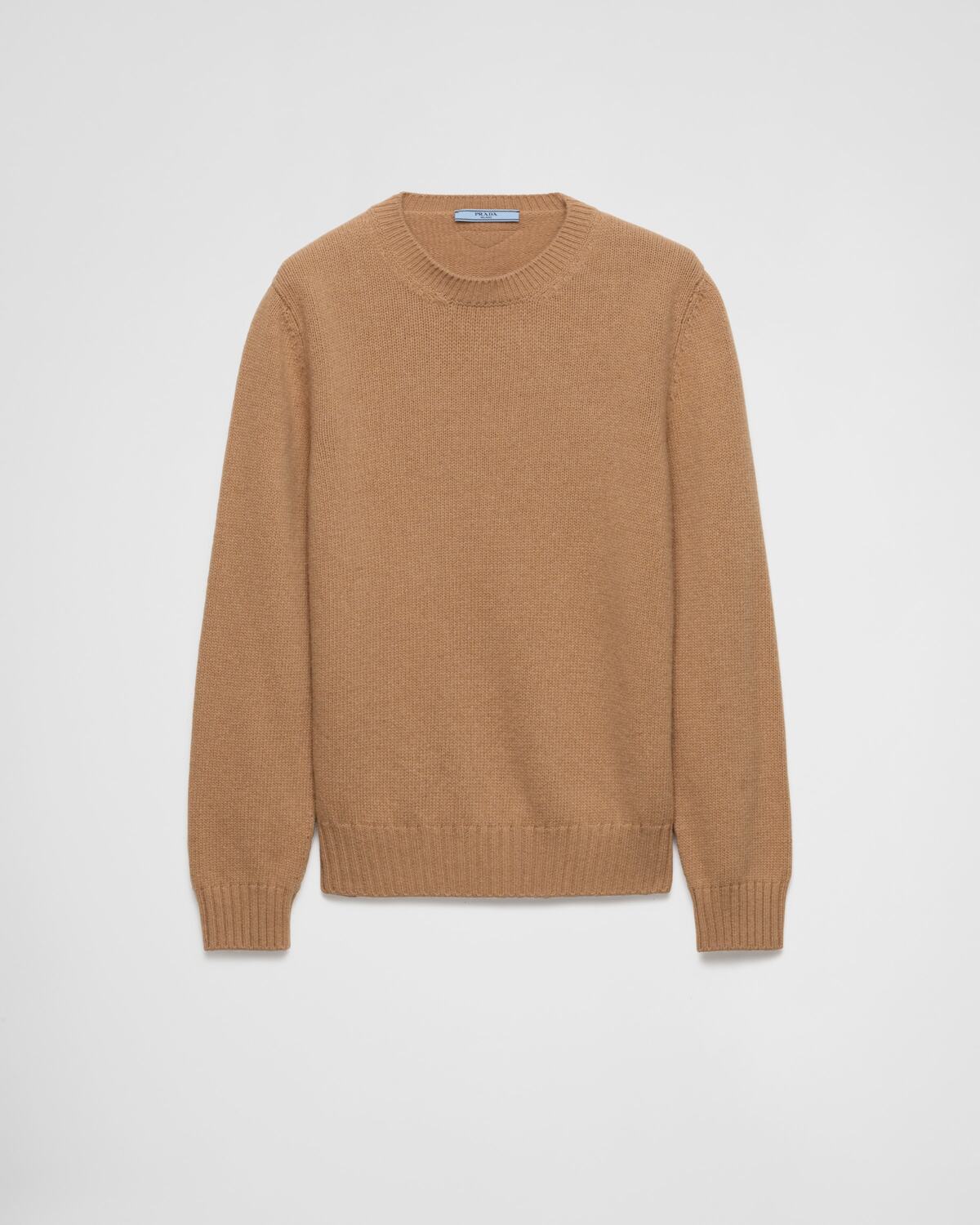Шерстяной свитер с кашемиром и круглым вырезом Prada, коричневый
Шерстяной свитер с кашемиром и круглым вырезом Prada, коричневый