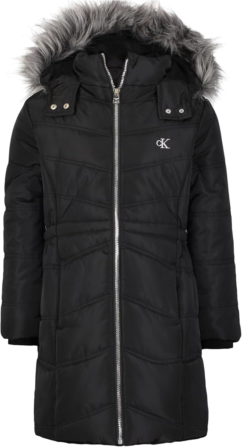 Зимняя куртка-пуховик Calvin Klein для девочек с капюшоном, длинное плотное пальто с флисовой подкладкой, Aerial Night
Зимняя куртка-пуховик Calvin Klein для девочек с капюшоном, длинное плотное пальто с флисовой подкладкой, Aerial Night
