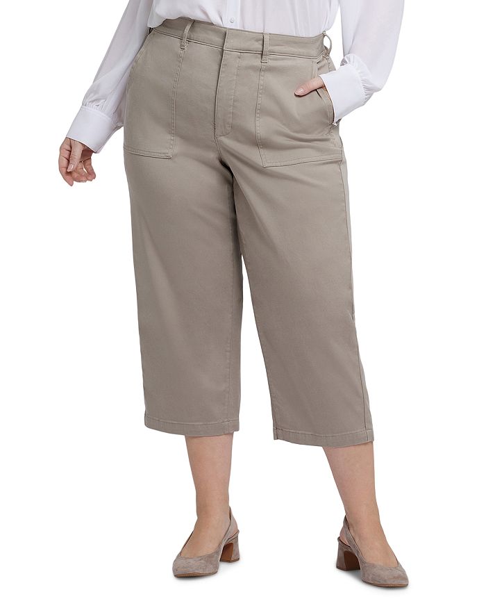 Удобные брюки из стретч-твила NYDJ Plus, коричневый/бежевый 
Удобные брюки из стретч-твила NYDJ Plus, коричневый/бежевый