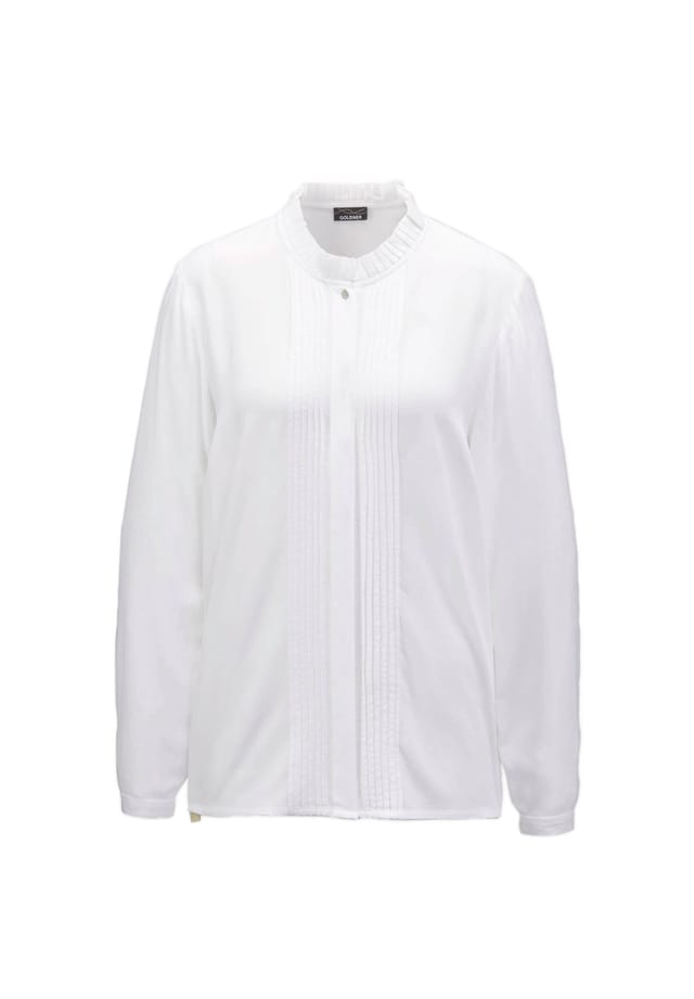 Короткий размер: короткий размер - блузка с изысканным решением выреза горловины Goldner, белый
Короткий размер: короткий размер - блузка с изысканным решением выреза горловины Goldner, белый