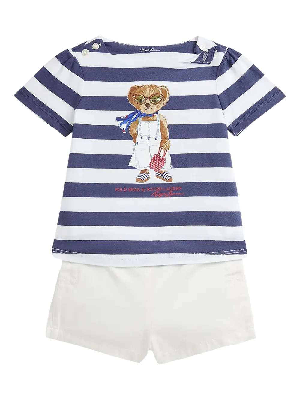 Комплект из футболки и шортов Polo Bear в полоску Polo Ralph Lauren Kids, белый
Комплект из футболки и шортов Polo Bear в полоску Polo Ralph Lauren Kids, белый