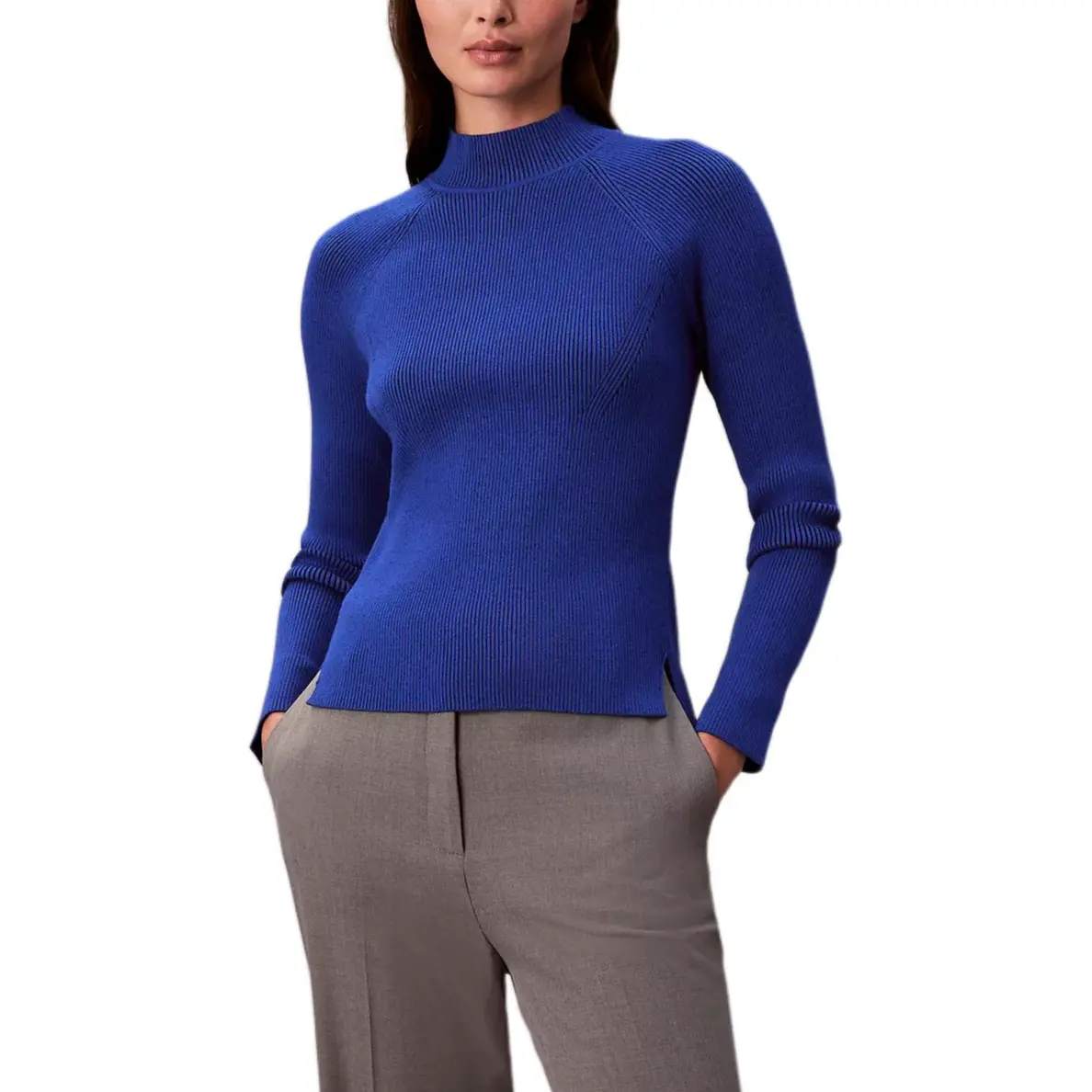 Ребристый свитер с высоким воротником Calvin Klein, синий
Ребристый свитер с высоким воротником Calvin Klein, синий