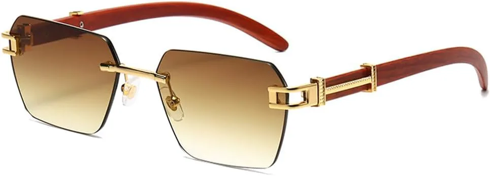 Солнцезащитные очки без оправы с имитацией текстуры дерева, солнцезащитные очки с металлическими краями, модные женские солнцезащитные очки TYUVIVO, Brown
Солнцезащитные очки без оправы с имитацией текстуры дерева, солнцезащитные очки с металлическими краями, модные женские солнцезащитные очки TYUVIVO, Brown