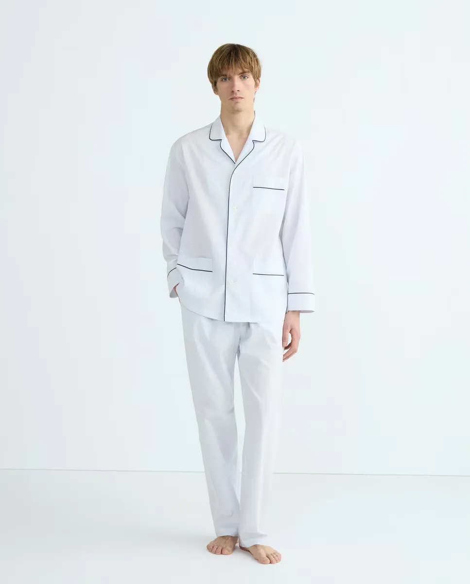 Пижама мужская клетчатая поплиновая Emidio Tucci, белый
Пижама мужская клетчатая поплиновая Emidio Tucci, белый