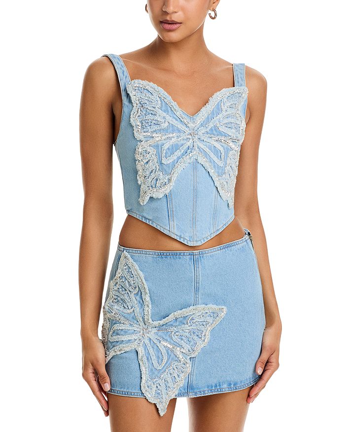 Верх из денима Camila Coelho PatBO, синий
Верх из денима Camila Coelho PatBO, синий