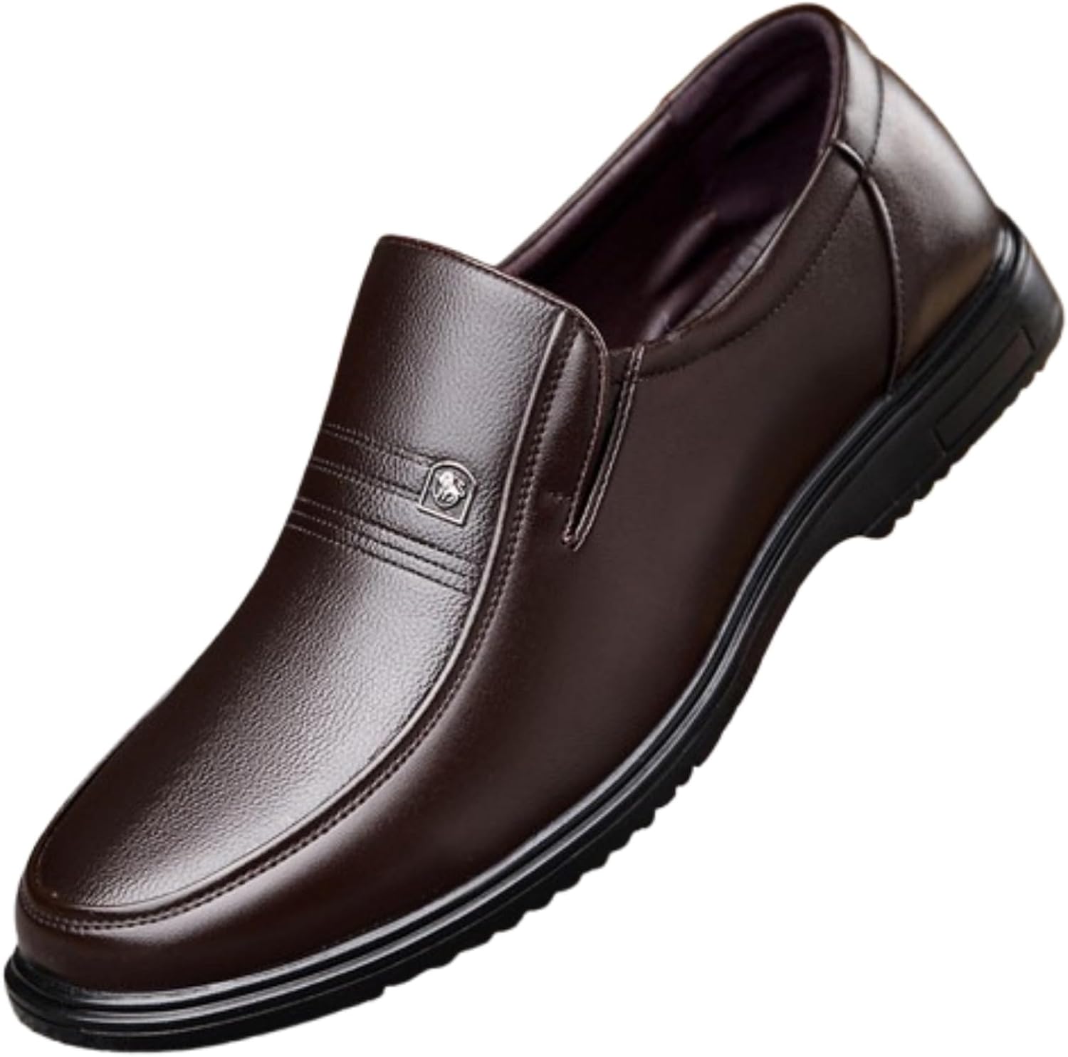 Мужские кожаные лоферы без шнурков, удобная деловая повседневная обувь с противоскользящей подошвой, долговечные туфли для мужчин Huayorong, коричневый
Мужские кожаные лоферы без шнурков, удобная деловая повседневная обувь с противоскользящей подошвой, долговечные туфли для мужчин Huayorong, коричневый