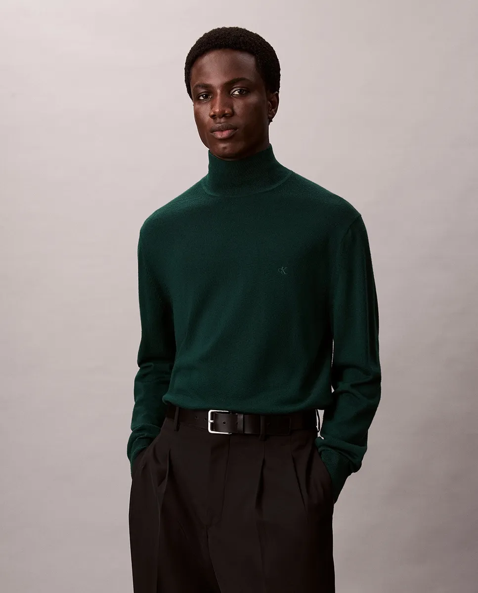 Мужской свитер с высоким воротником Calvin Klein, темно-зеленый
Мужской свитер с высоким воротником Calvin Klein, темно-зеленый
