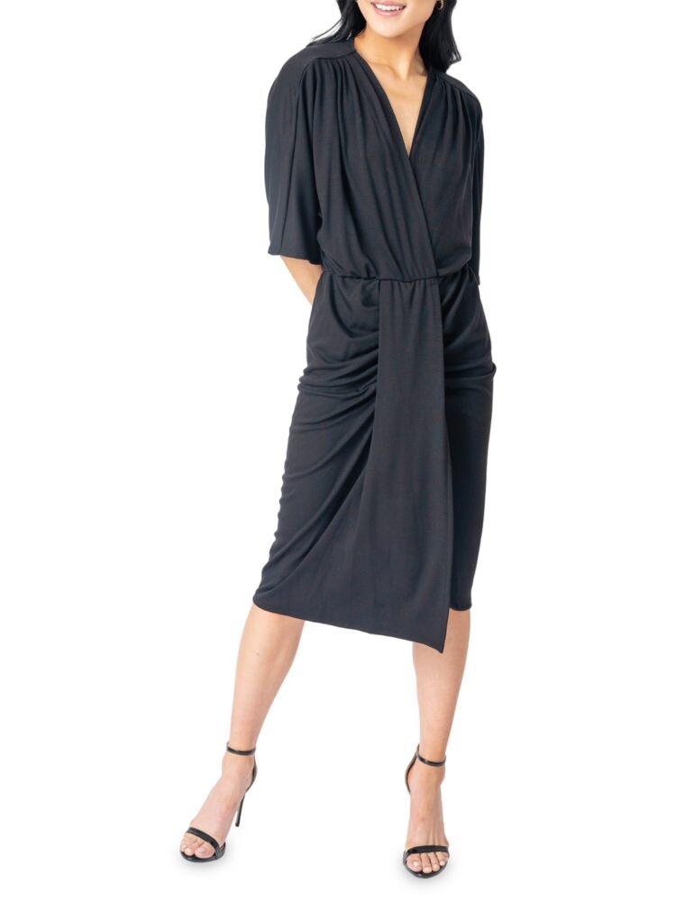 Вязаное платье-футляр с драпировкой Jennifer Gibsonlook, черный 
Вязаное платье-футляр с драпировкой Jennifer Gibsonlook, черный