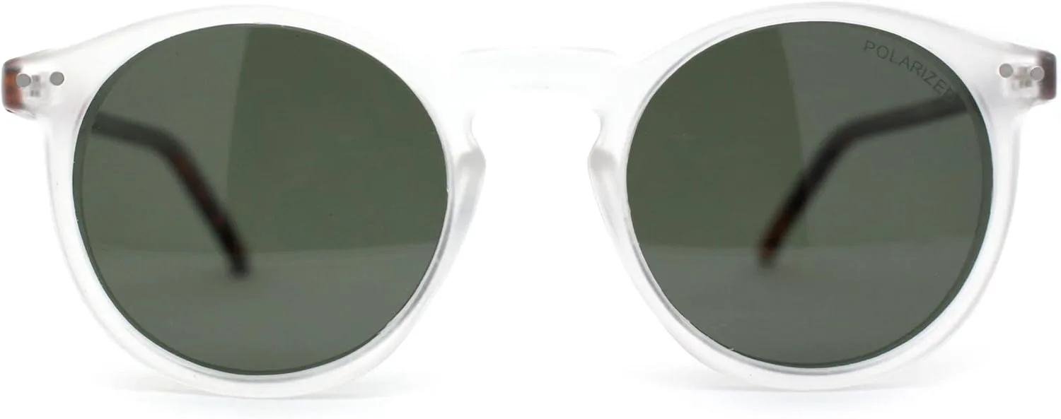 SA106 Поляризованные солнцезащитные очки в стиле хипстер с круглой оправой в форме замочной скважины и роговым рисунком, тонкие пластиковые, Frost Tortoise / Green
SA106 Поляризованные солнцезащитные очки в стиле хипстер с круглой оправой в форме замочной скважины и роговым рисунком, тонкие пластиковые, Frost Tortoise / Green