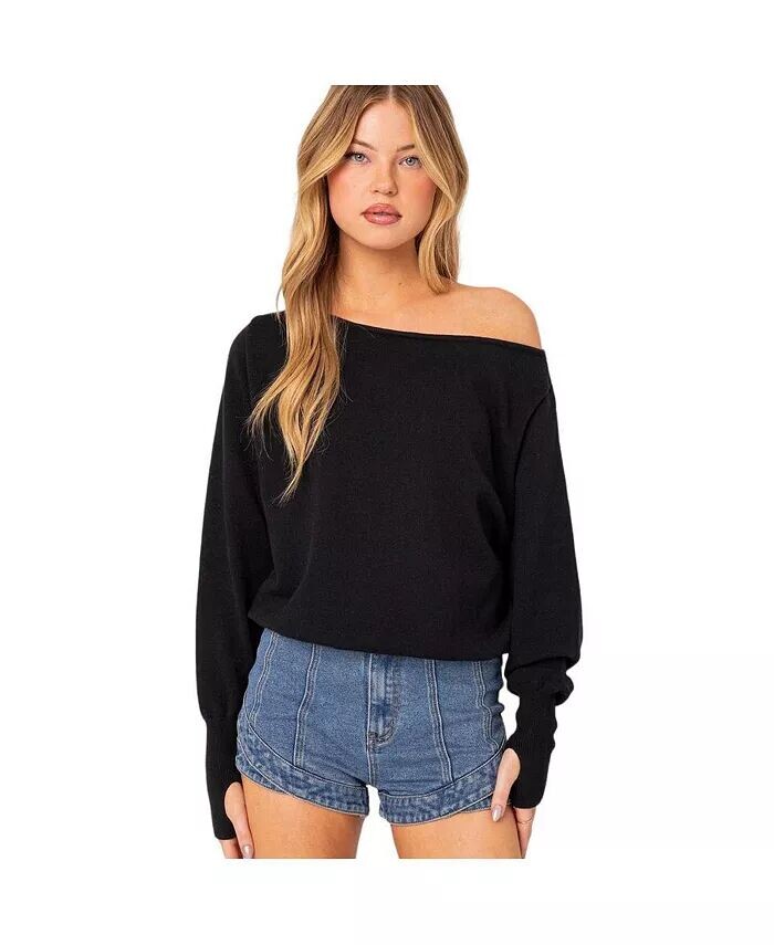 Женский свободный свитер с открытыми плечами Edikted, черный
Женский свободный свитер с открытыми плечами Edikted, черный