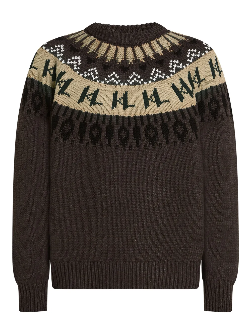Свитер с узором KARL LAGERFELD, коричневый 
Свитер с узором KARL LAGERFELD, коричневый