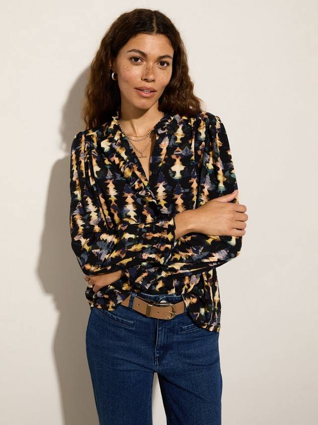 Блузка с ивовыми оборками Baukjen, темно-синий/разноцветный
Блузка с ивовыми оборками Baukjen, темно-синий/разноцветный