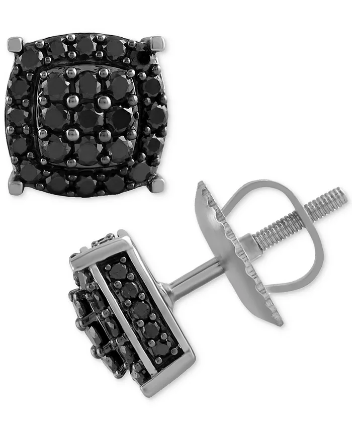 Мужские серьги-гвоздики с черными бриллиантами Halo Cluster с винтовой застежкой (1 карат) Macy's, серебряный
Мужские серьги-гвоздики с черными бриллиантами Halo Cluster с винтовой застежкой (1 карат) Macy's, серебряный