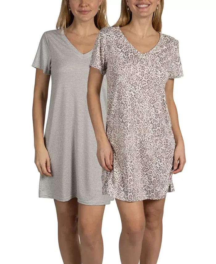 Женские ночные сорочки с V-образным вырезом и коротким рукавом, 2 шт Tahari, розовый
Женские ночные сорочки с V-образным вырезом и коротким рукавом, 2 шт Tahari, розовый