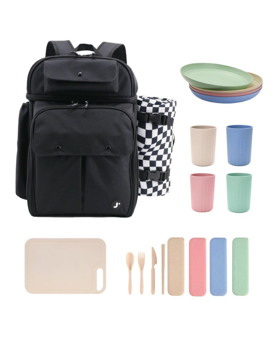 Рюкзак для пикника с термоизолированными отделениями и ковриком для пикника J World, Black
Рюкзак для пикника с термоизолированными отделениями и ковриком для пикника J World, Black