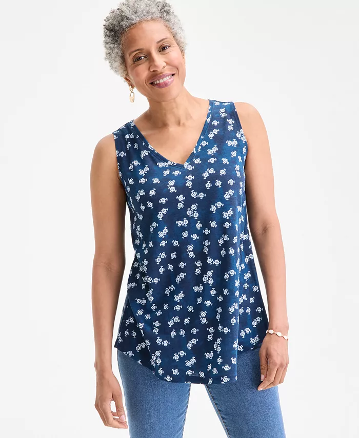 Женский принтованный топ с V-образным вырезом Style & Co, синий
Женский принтованный топ с V-образным вырезом Style & Co, синий