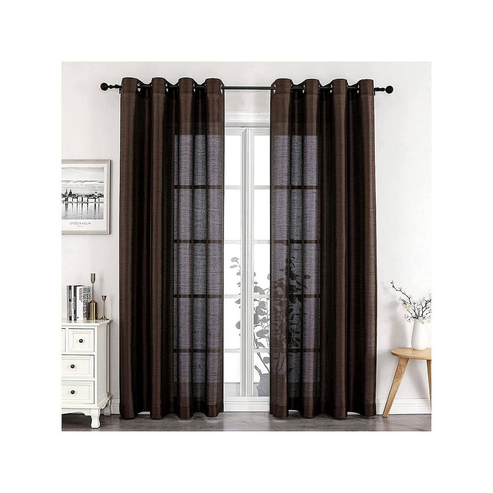 Kate Aurora Home Living 2 шт. Легкие базовые прозрачные верхние панели для штор с люверсами, коричневый
Kate Aurora Home Living 2 шт. Легкие базовые прозрачные верхние панели для штор с люверсами, коричневый