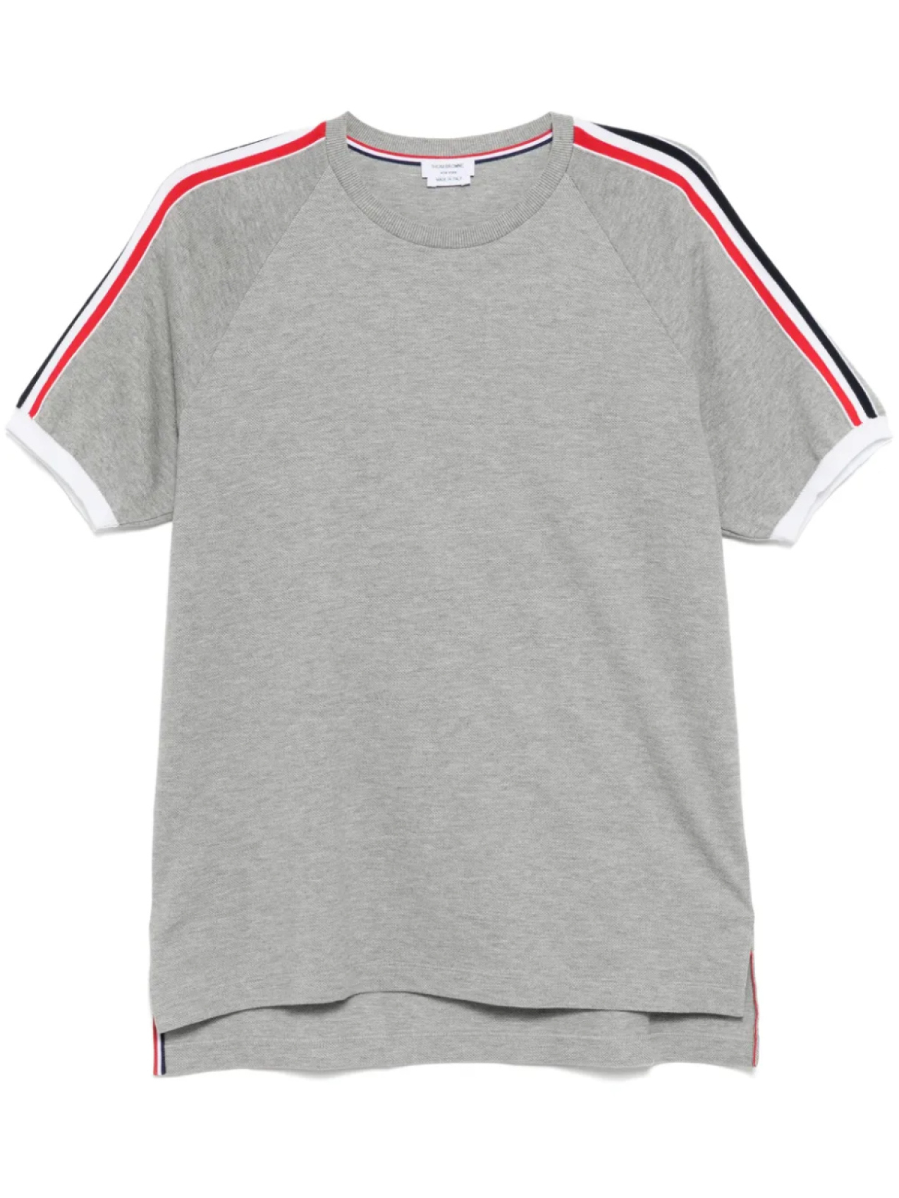 Футболка из ткани пике с рукавами реглан Thom Browne, серый
Футболка из ткани пике с рукавами реглан Thom Browne, серый