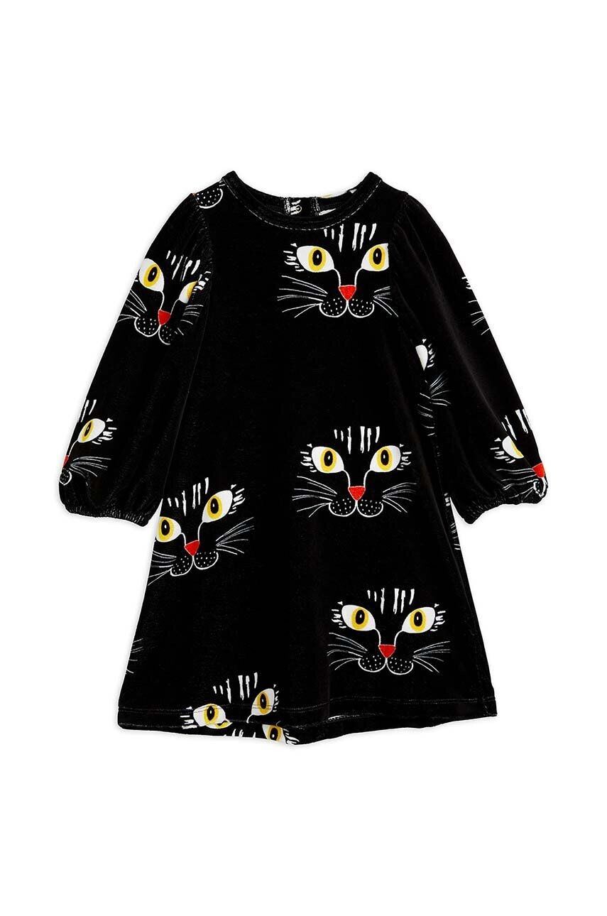 Платье из хлопка для маленькой девочки Mini Rodini, черный