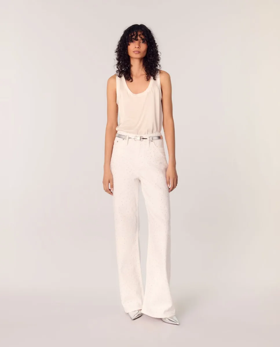 Широкие женские джинсы со стразами Maje, белый
Широкие женские джинсы со стразами Maje, белый