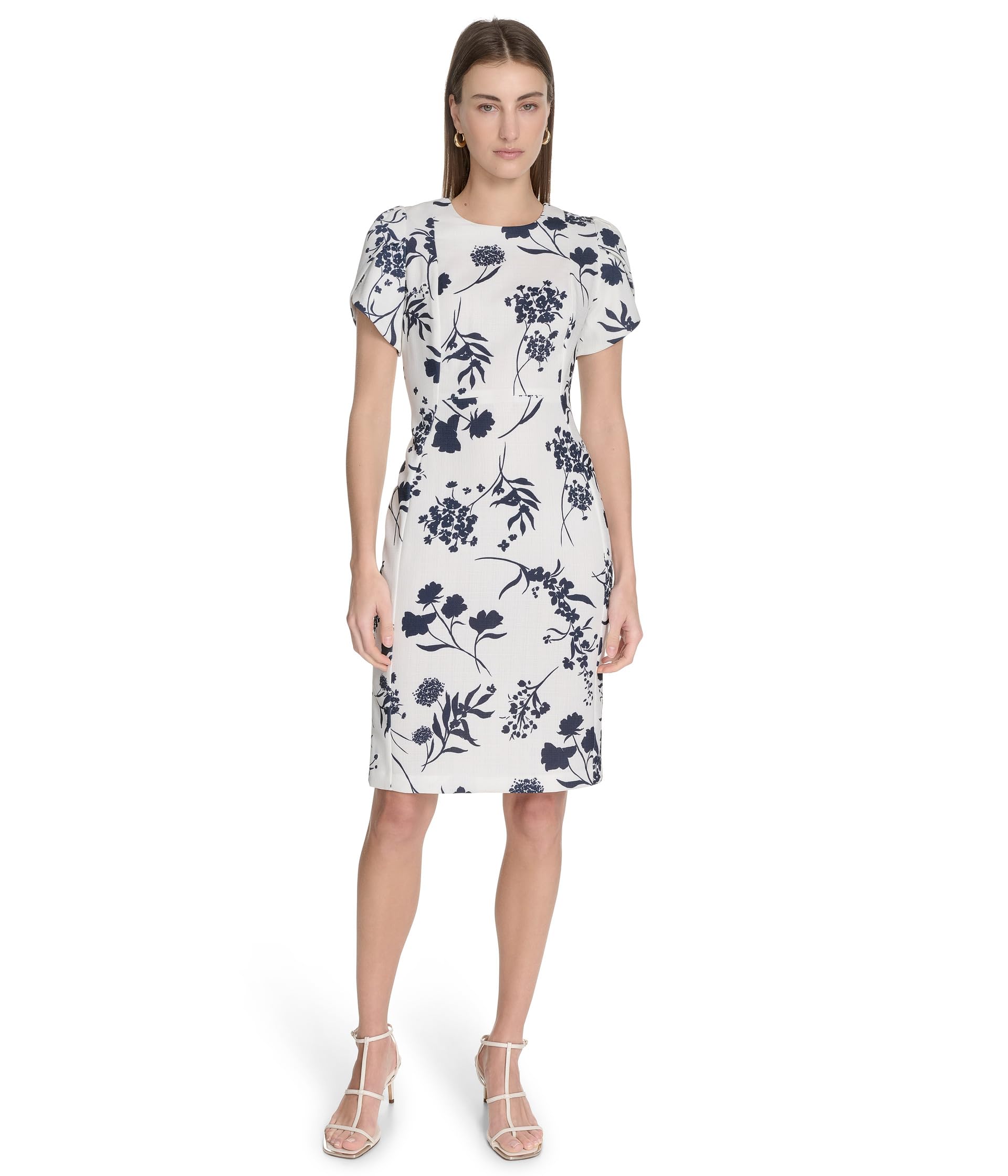 Платье Calvin Klein Floral Tulip Sleeve Sheath, Cream Indigo
Платье Calvin Klein Floral Tulip Sleeve Sheath, Cream Indigo