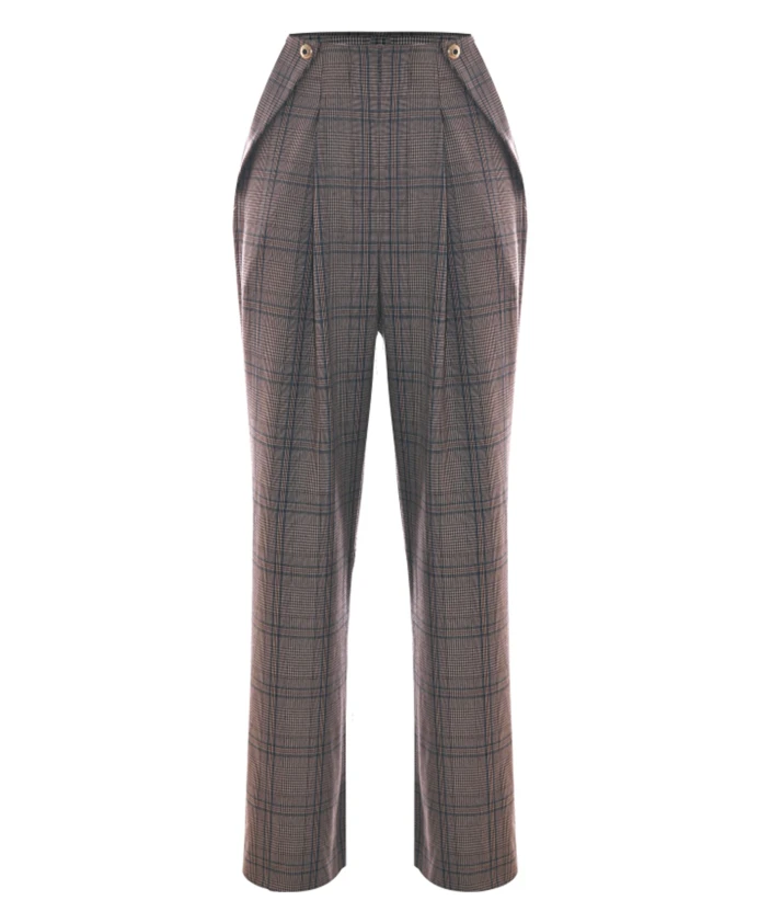 Брюки в клетку со складками Kocca, коричневый
Брюки в клетку со складками Kocca, коричневый
