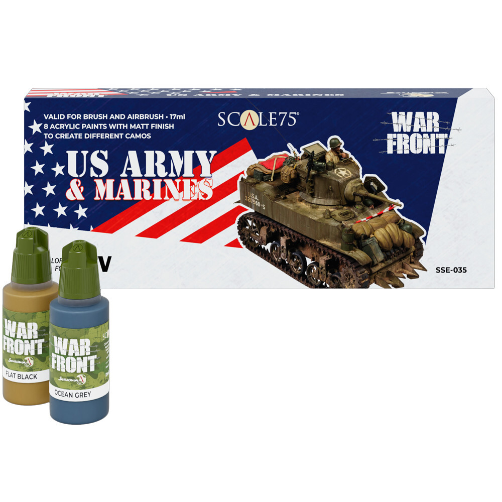 Аксессуары Scale 75 USA War Front Paint Set: Colors for AFV - US Army & Marines
Аксессуары Scale 75 USA War Front Paint Set: Colors for AFV - US Army & Marines
