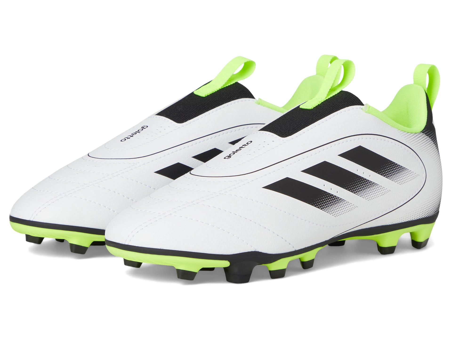 Кроссовки adidas Kids Goletto IX Laceless Firm/Multi Ground Soccer Cleats, цвет White/Black/Lucid Lemon
Кроссовки adidas Kids Goletto IX Laceless Firm/Multi Ground Soccer Cleats, цвет White/Black/Lucid Lemon