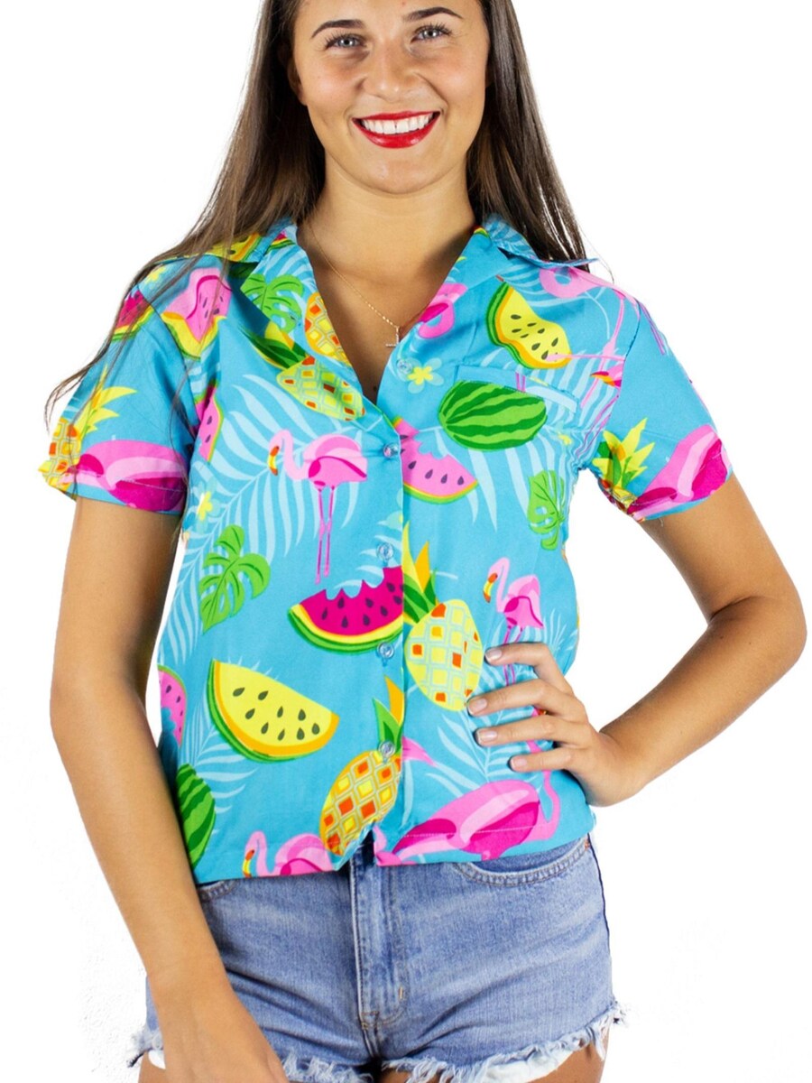 Блуза King Kameha Flamingo Melone, бирюзовый 
Блуза King Kameha Flamingo Melone, бирюзовый