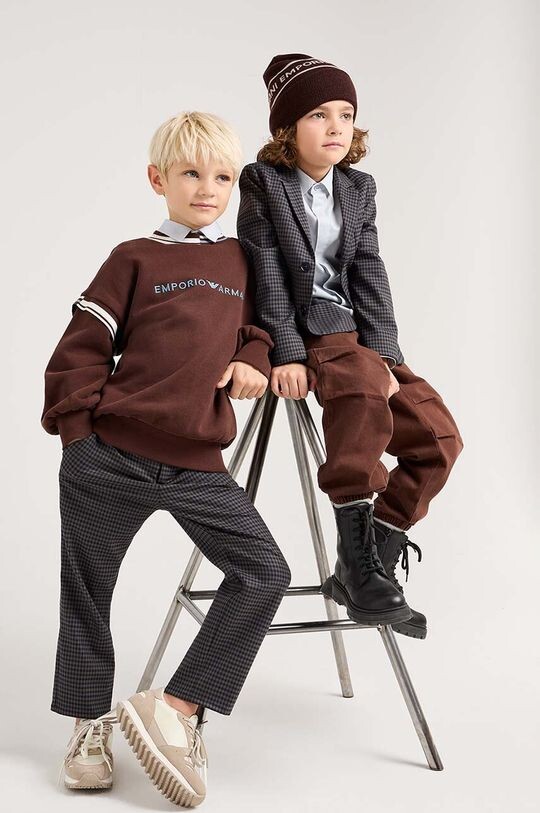Детская шерстяная шапка Emporio Armani, коричневый
Детская шерстяная шапка Emporio Armani, коричневый