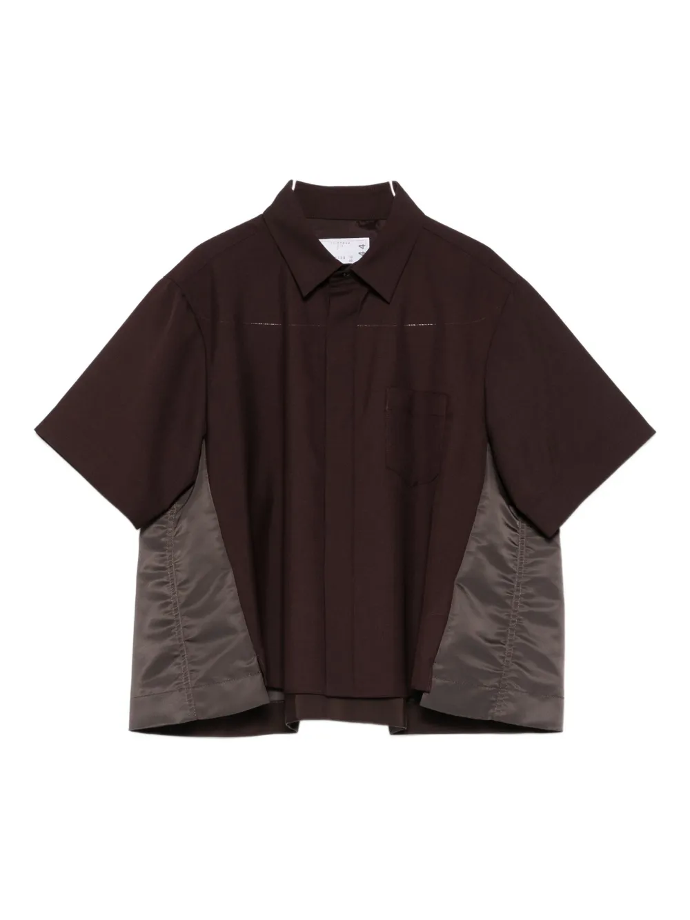 Рубашка с короткими рукавами и вставками SACAI, коричневый
Рубашка с короткими рукавами и вставками SACAI, коричневый