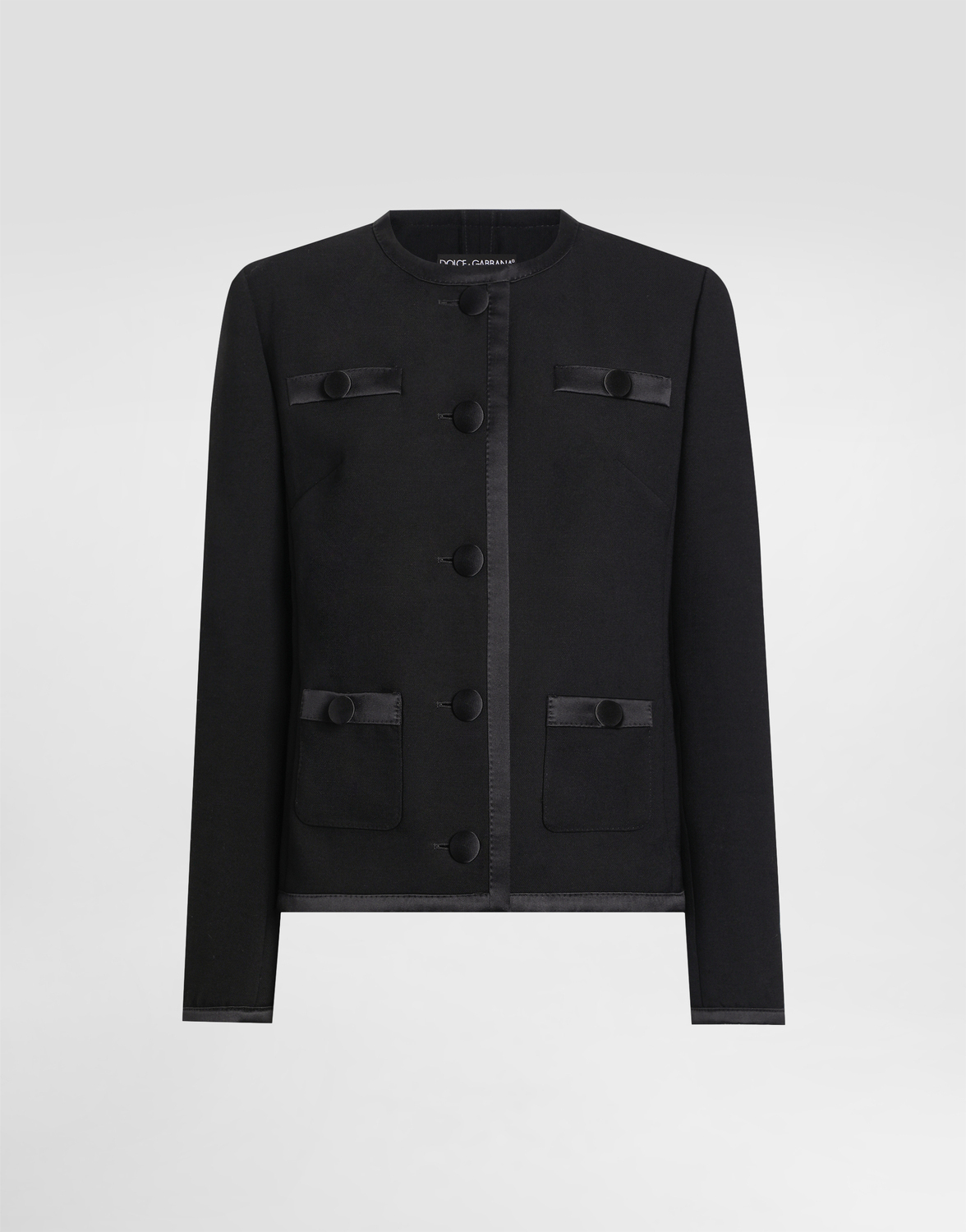 Однобортный жакет из двойного крепа Dolce & Gabbana, черный
Однобортный жакет из двойного крепа Dolce & Gabbana, черный