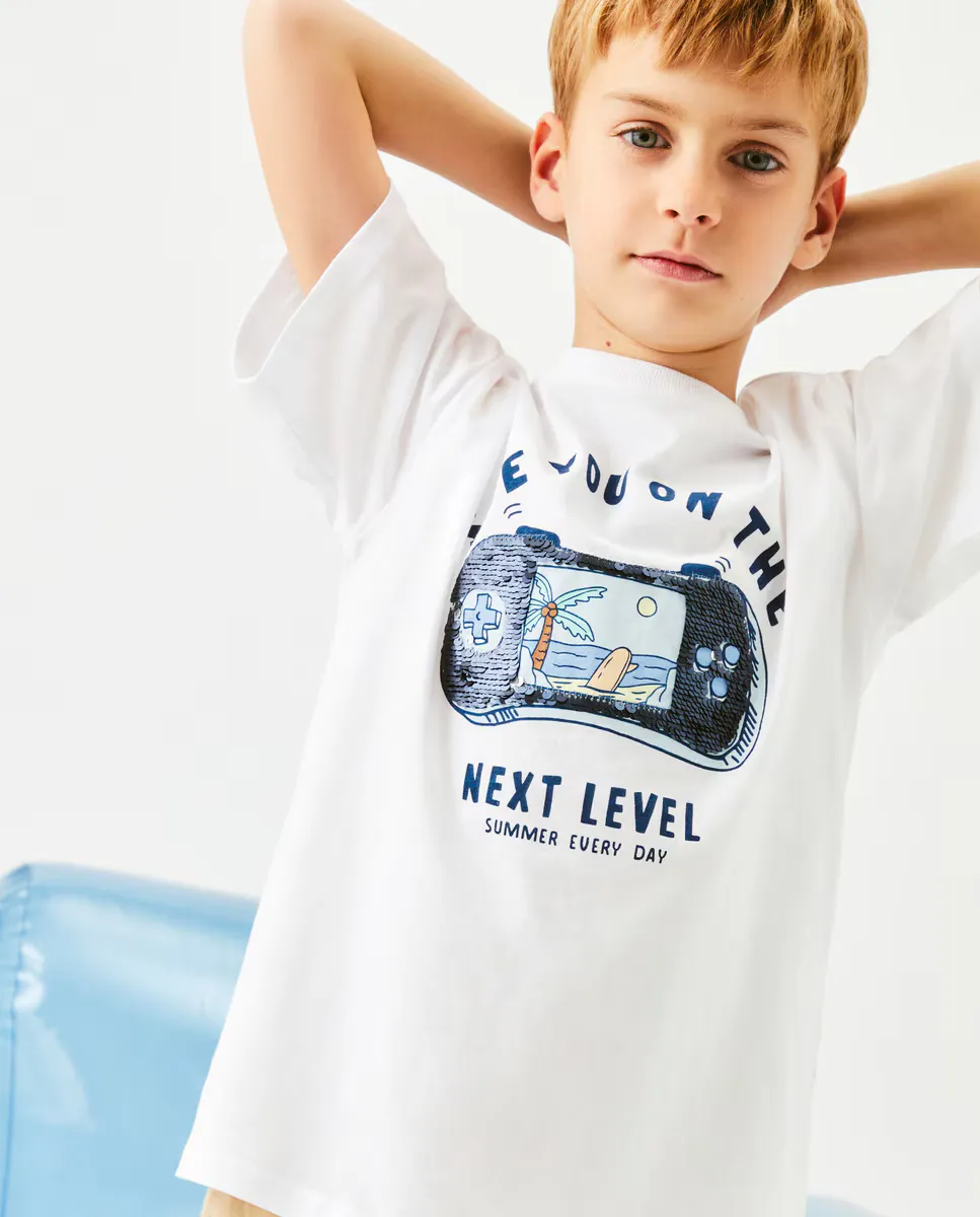 Футболка с короткими рукавами и пайетками для девочки Kids El Corte Inglés, белый
Футболка с короткими рукавами и пайетками для девочки Kids El Corte Inglés, белый