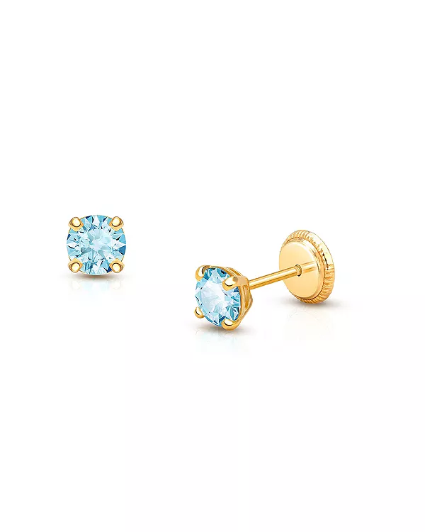 Детские серьги-гвоздики с завинчивающейся застежкой из 14-каратного золота с кристаллами и камнями-победителями диаметром 4 мм для девочек Tiny Blessings, march
Детские серьги-гвоздики с завинчивающейся застежкой из 14-каратного золота с кристаллами и камнями-победителями диаметром 4 мм для девочек Tiny Blessings, march