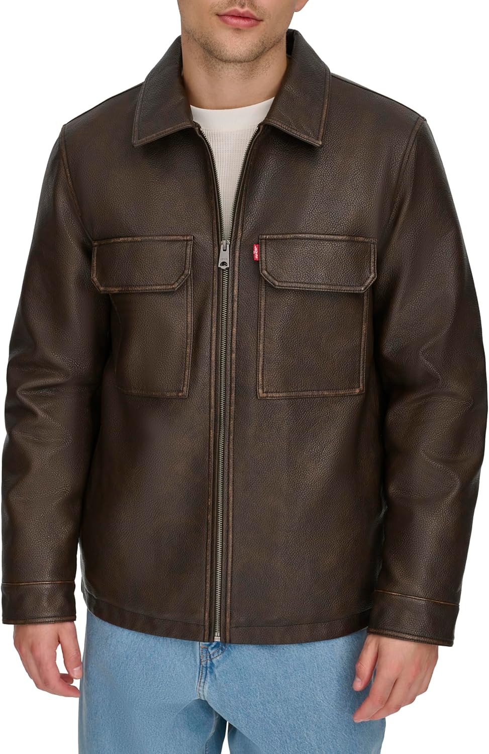 Мужская рабочая куртка Levi's с двумя нагрудными карманами, Brown Faux Leather Filled
Мужская рабочая куртка Levi's с двумя нагрудными карманами, Brown Faux Leather Filled