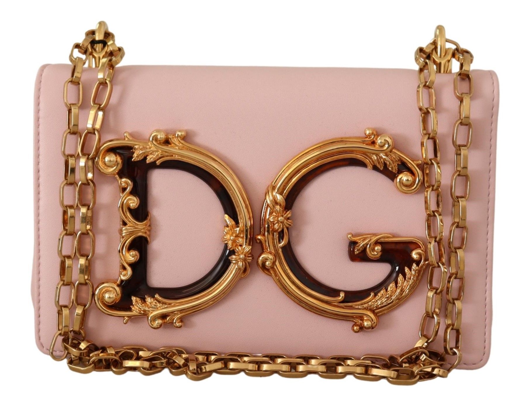 Шикарная розовая кожаная сумка через плечо с золотыми акцентами Dolce & Gabbana
Шикарная розовая кожаная сумка через плечо с золотыми акцентами Dolce & Gabbana